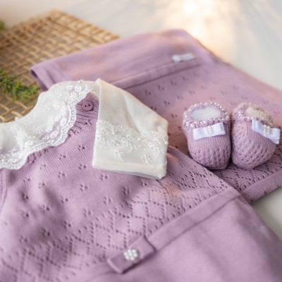  Saída de Maternidade Taylor Perolada - Lilás